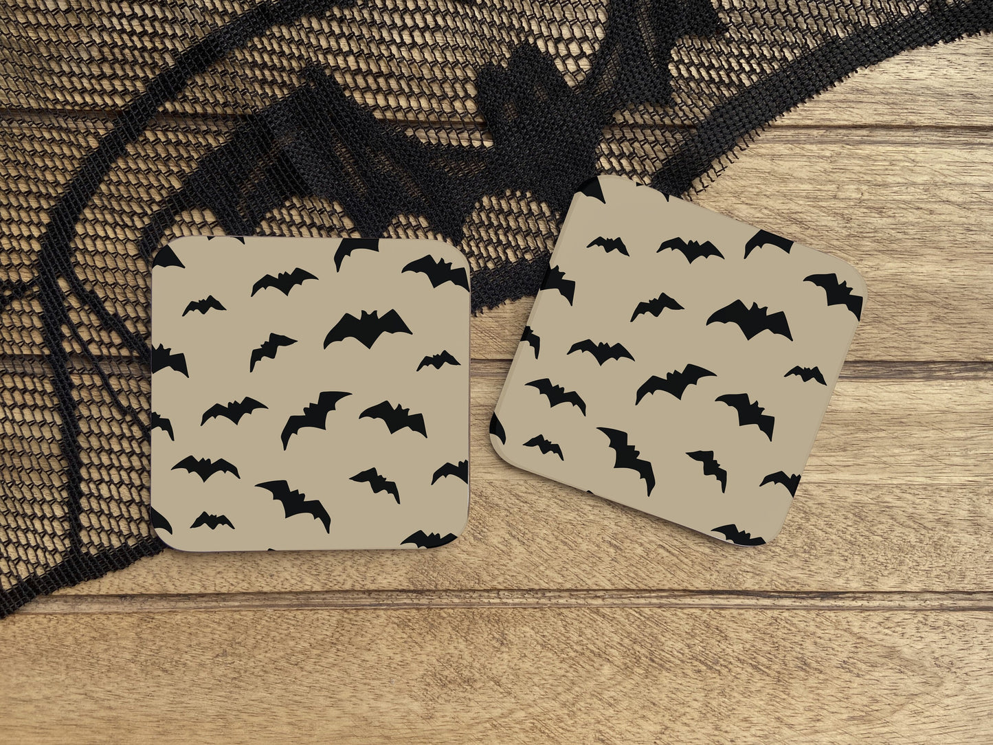 Halloween Bat Coaster Set (2 Coasters)